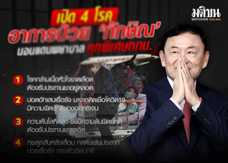 ย้อนอาการ ป่วย ‘ทักษิณ’ วันแรกที่ถึงไทย-เข้าเรือนจำ-ส่งรพ.ตำรวจ-พักโทษกรณีพิเศษ